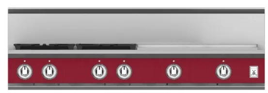 Hestan KRT484GDLPBG 48" 4-Burner Rangetop With 24" Griddle - Liquid Propane - Burgundy / Tin Roof