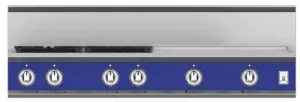 Hestan KRT484GDLPBU 48" 4-Burner Rangetop With 24" Griddle - Liquid Propane - Blue / Prince