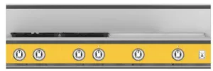 Hestan KRT484GDLPYW 48" 4-Burner Rangetop With 24" Griddle - Liquid Propane - Yellow / Sol