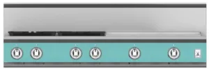 Hestan KRT484GDNGTQ 48" 4-Burner Rangetop With 24" Griddle - Natural Gas - Turquoise / Bora Bora