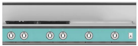 Hestan KRT484GDNGTQ 48" 4-Burner Rangetop With 24" Griddle - Natural Gas - Turquoise / Bora Bora