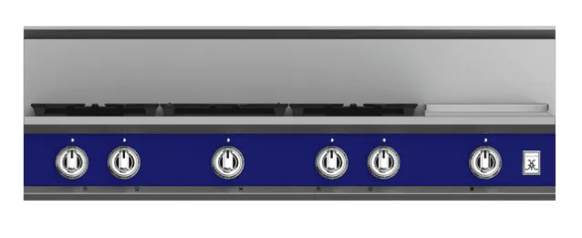 Hestan KRT485GDLPBU 48" 5-Burner Rangetop With 12" Griddle - Liquid Propane - Blue / Prince