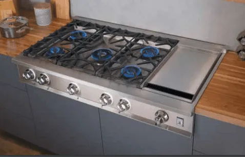 Hestan KRT485GDLPGR 48" 5-Burner Rangetop With 12" Griddle - Liquid Propane - Green / Grove