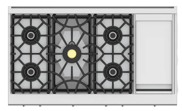Hestan KRT485GDLPGR 48" 5-Burner Rangetop With 12" Griddle - Liquid Propane - Green / Grove