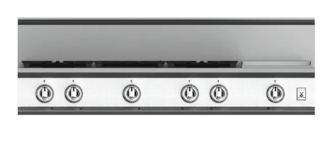 Hestan KRT485GDLPWH 48" 5-Burner Rangetop With 12" Griddle - Liquid Propane - White / Froth