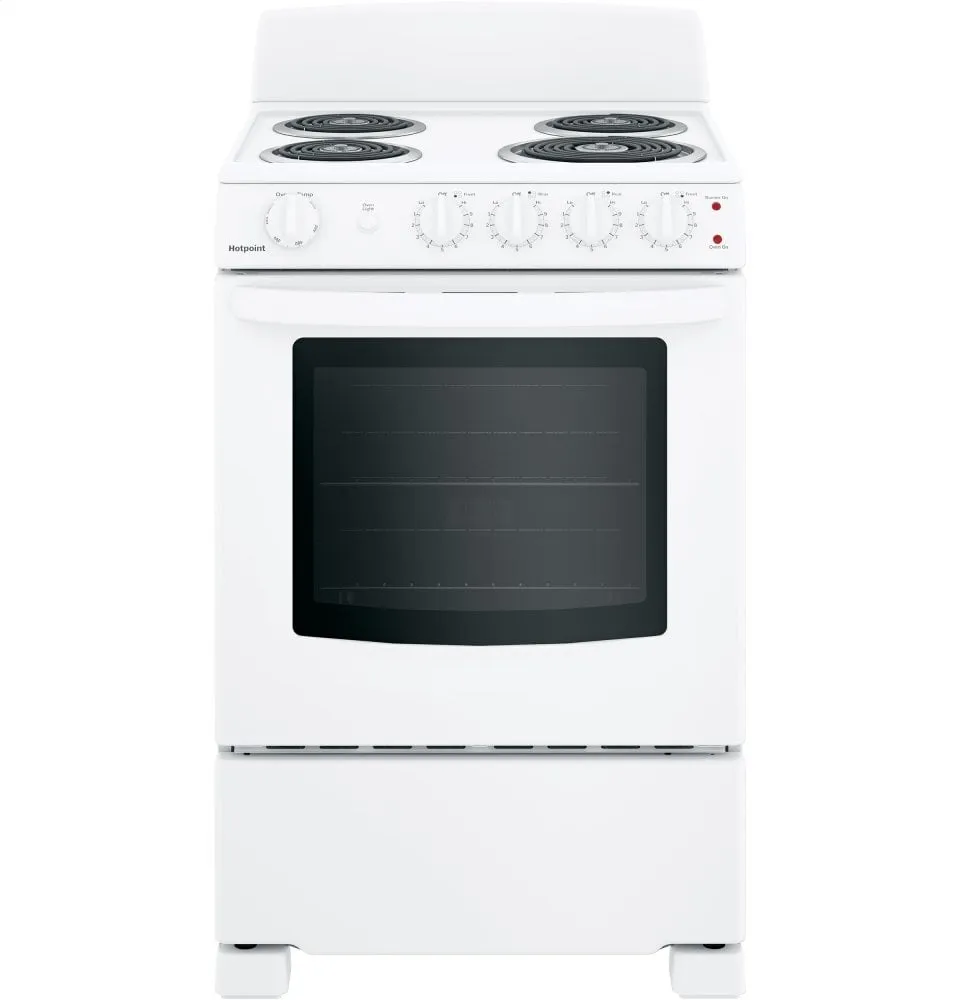 Hotpoint RAS240DMWW Hotpoint 24" Electric Free-Standing Front-Control Range