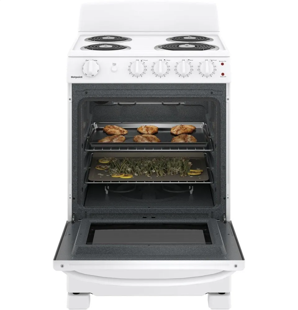 Hotpoint RAS240DMWW Hotpoint 24" Electric Free-Standing Front-Control Range