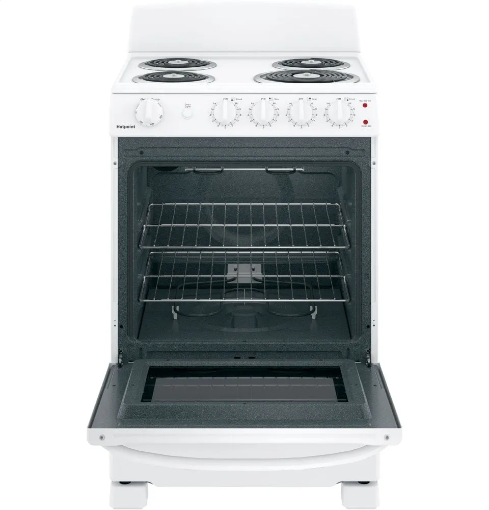 Hotpoint RAS300DMWW Hotpoint 24" Free-Standing Front-Control Electric Range