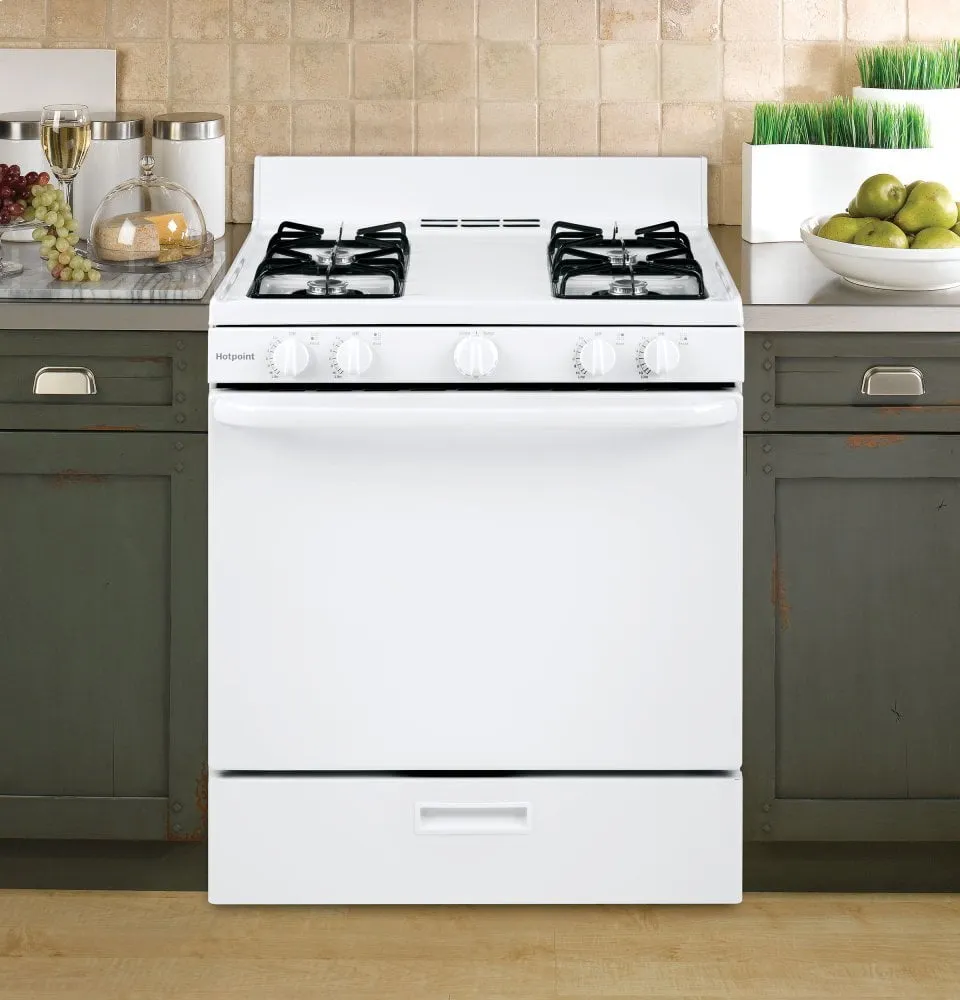 Hotpoint RGBS100DMWW Hotpoint 30" Free-Standing Gas Range