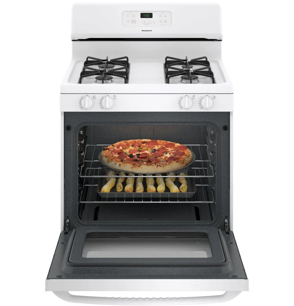 Hotpoint RGBS400DMWW Hotpoint 30" Free-Standing Standard Clean Gas Range