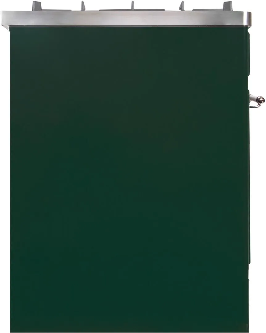 Ilve UM30DNE3EGC Majestic Ii 30 Inch Dual Fuel Natural Gas Freestanding Range In Emerald Green With Chrome Trim