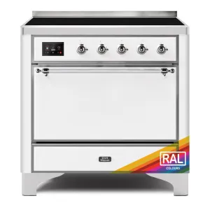 Ilve UMI09QNS3RAC Ilve Majestic Ii 36 Umi09Qns3Rac Freestanding Electric Range With Induction Single Oven With Solid Door In Ral Color With Chrome Knobs