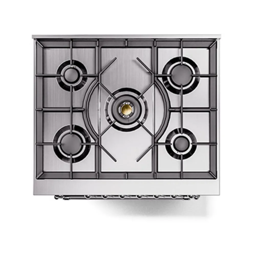 Ilve UN30QNMPEGC Ilve Un30Qnmpegc Nostalgie Ii Noblesse 30" Dual Fuel Range (Natural Gas, Solid Door, Emerald Green, Chrome)