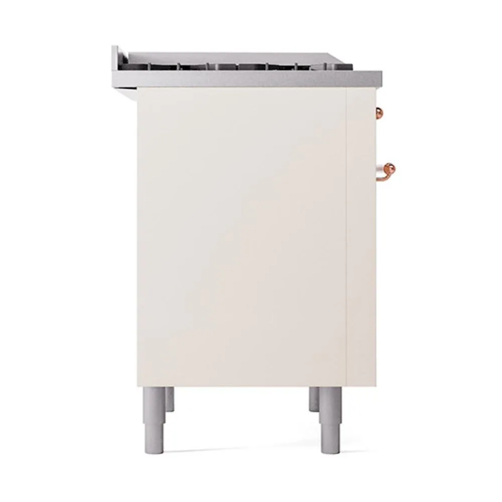 Ilve UN36FQNMPAWPLP Ilve Un36Fqnmpawplp Nostalgie Ii Noblesse 36" Dual Fuel Range (Liquid Propane, Solid Door, Antique White, Copper)