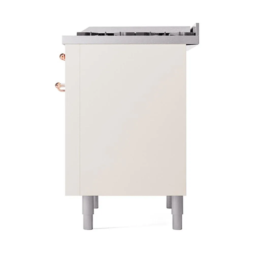 Ilve UN36FQNMPAWPLP Ilve Un36Fqnmpawplp Nostalgie Ii Noblesse 36" Dual Fuel Range (Liquid Propane, Solid Door, Antique White, Copper)
