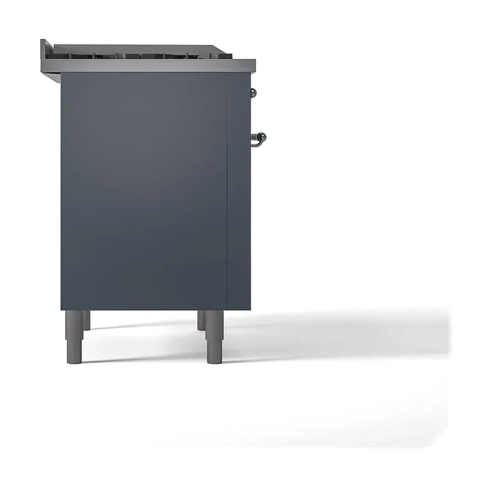 Ilve UN36FQNMPBGCLP Ilve Un36Fqnmpbgclp Nostalgie Ii Noblesse 36" Dual Fuel Range (Liquid Propane, Solid Door, Blue Grey, Chrome)