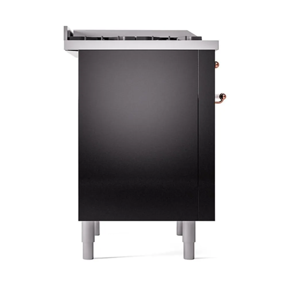 Ilve UN36FQNMPBKPLP Ilve Un36Fqnmpbkplp Nostalgie Ii Noblesse 36" Dual Fuel Range (Liquid Propane, Solid Door, Glossy Black, Copper)