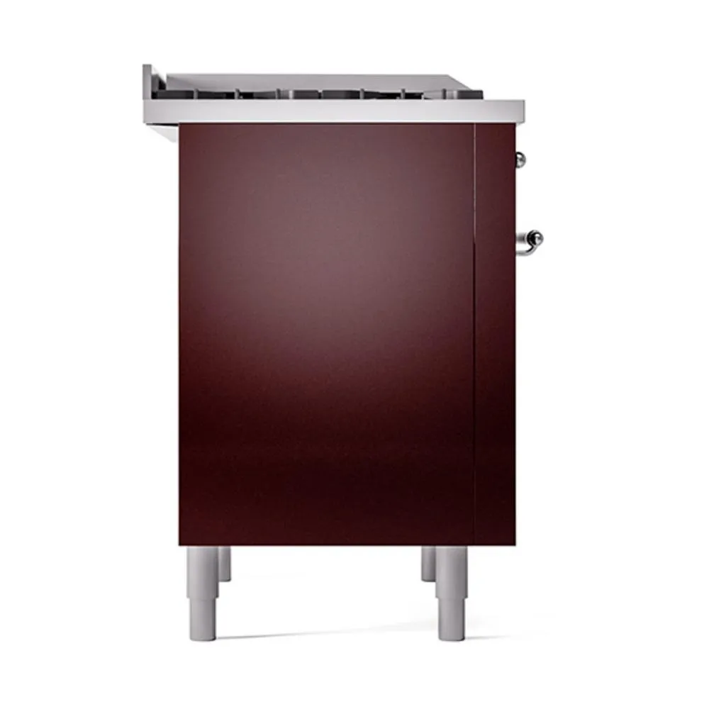 Ilve UN36FQNMPBUCLP Ilve Un36Fqnmpbuclp Nostalgie Ii Noblesse 36" Dual Fuel Range (Liquid Propane, Solid Door, Burgundy, Chrome)