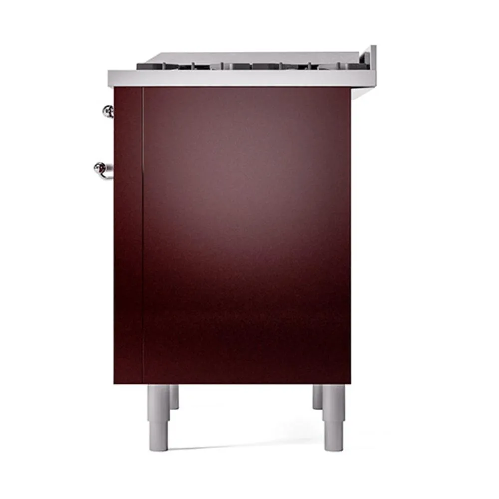 Ilve UN36FQNMPBUCLP Ilve Un36Fqnmpbuclp Nostalgie Ii Noblesse 36" Dual Fuel Range (Liquid Propane, Solid Door, Burgundy, Chrome)