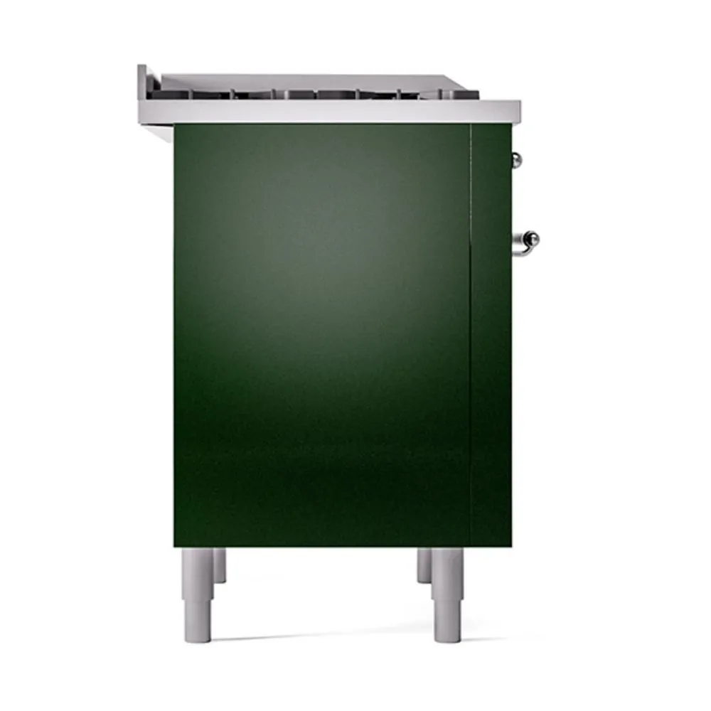 Ilve UN36FQNMPEGCLP Ilve Un36Fqnmpegclp Nostalgie Ii Noblesse 36" Dual Fuel Range (Liquid Propane, Solid Door, Emerald Green, Chrome)