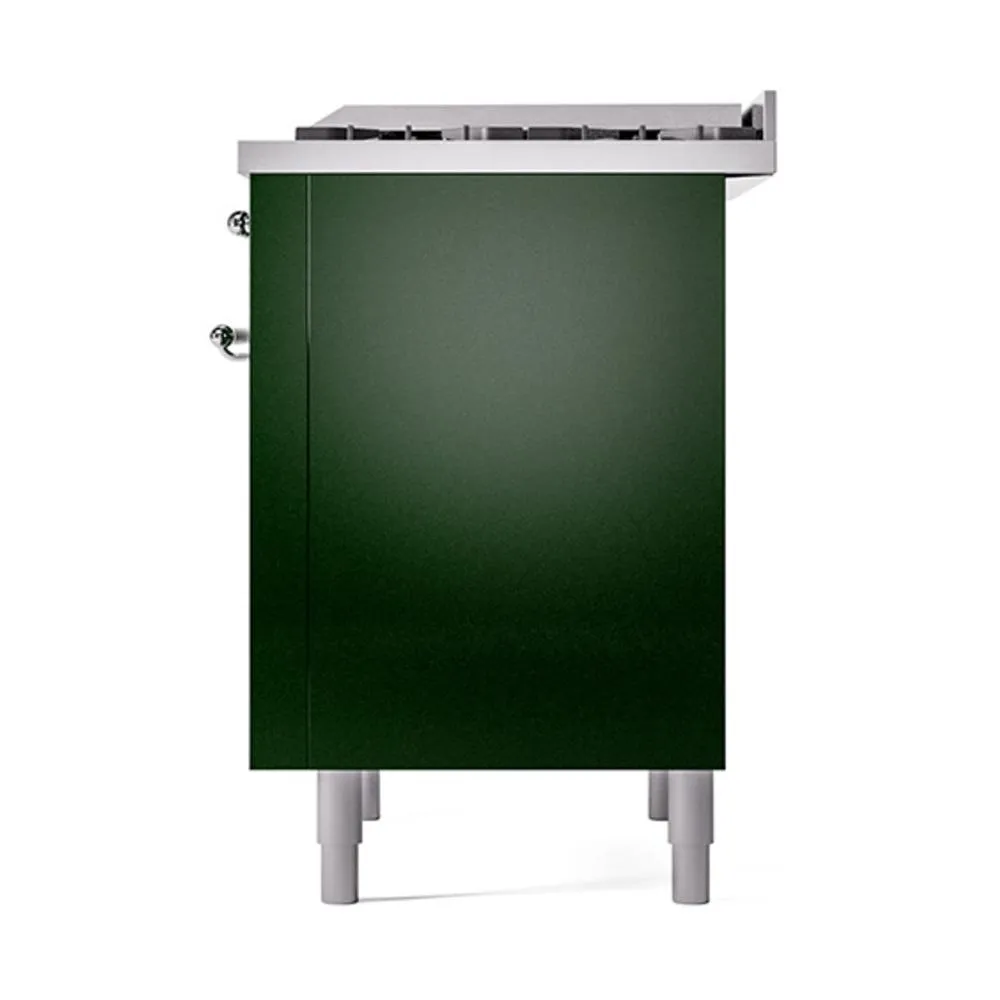 Ilve UN36FQNMPEGCLP Ilve Un36Fqnmpegclp Nostalgie Ii Noblesse 36" Dual Fuel Range (Liquid Propane, Solid Door, Emerald Green, Chrome)