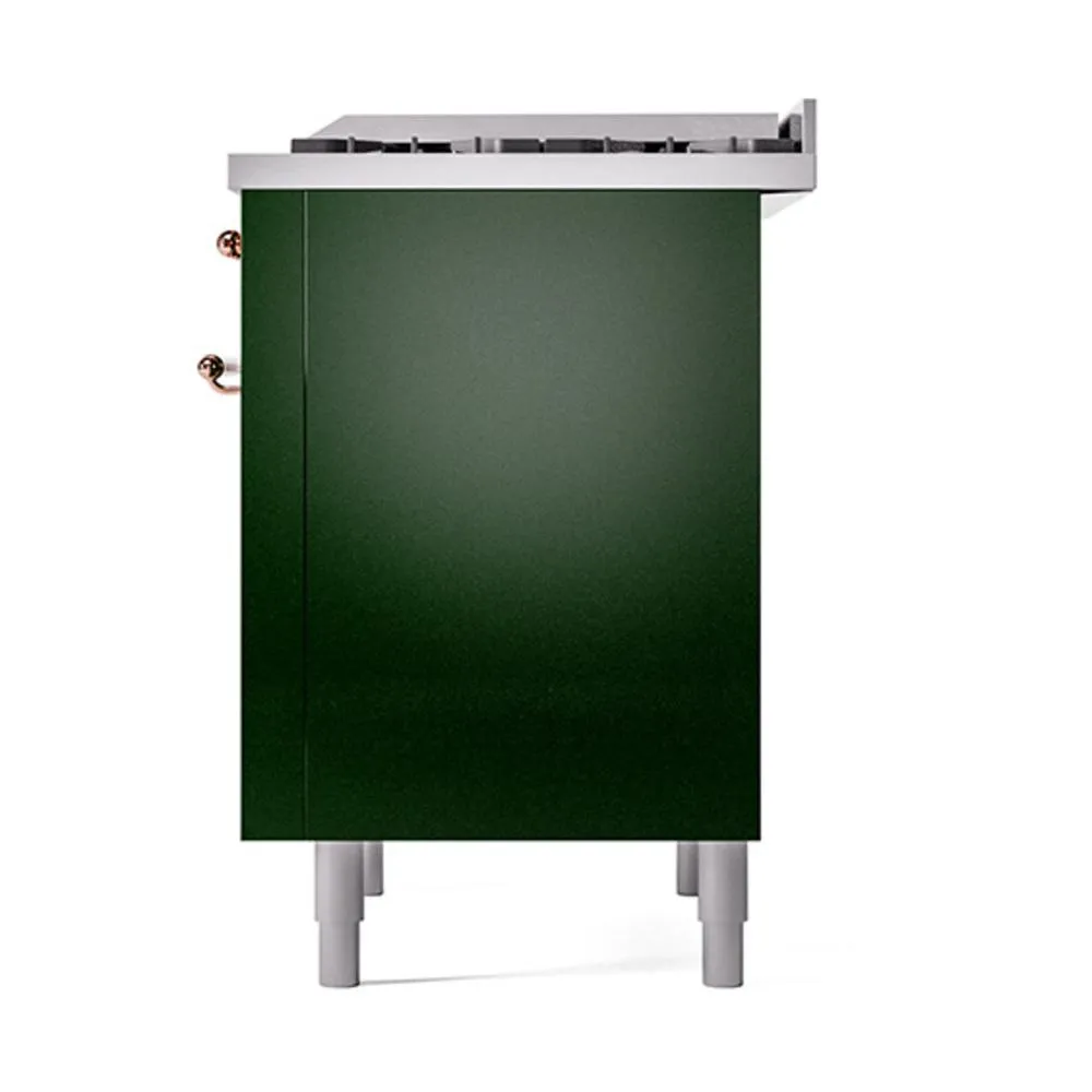 Ilve UN36FQNMPEGP Ilve Un36Fqnmpegp Nostalgie Ii Noblesse 36" Dual Fuel Range (Natural Gas, Solid Door, Emerald Green, Copper)