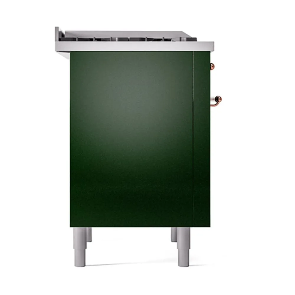Ilve UN36FQNMPEGP Ilve Un36Fqnmpegp Nostalgie Ii Noblesse 36" Dual Fuel Range (Natural Gas, Solid Door, Emerald Green, Copper)