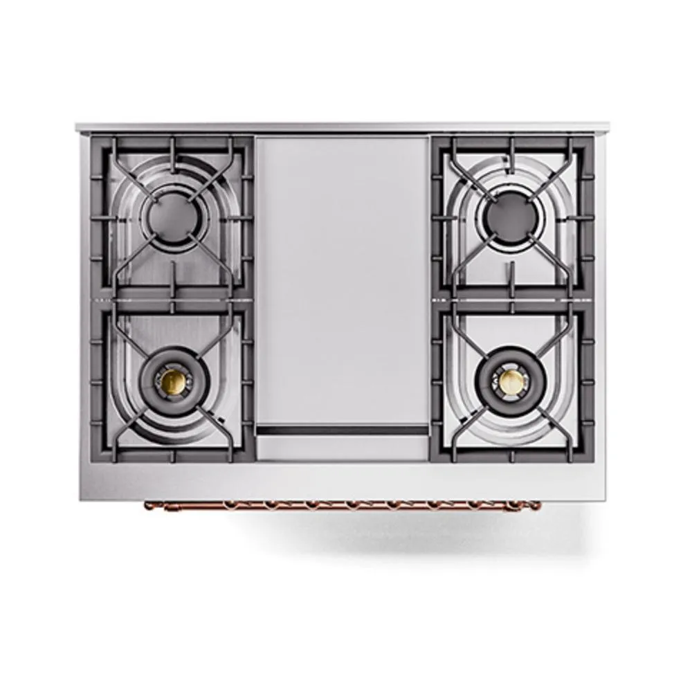 Ilve UN36FQNMPEGP Ilve Un36Fqnmpegp Nostalgie Ii Noblesse 36" Dual Fuel Range (Natural Gas, Solid Door, Emerald Green, Copper)