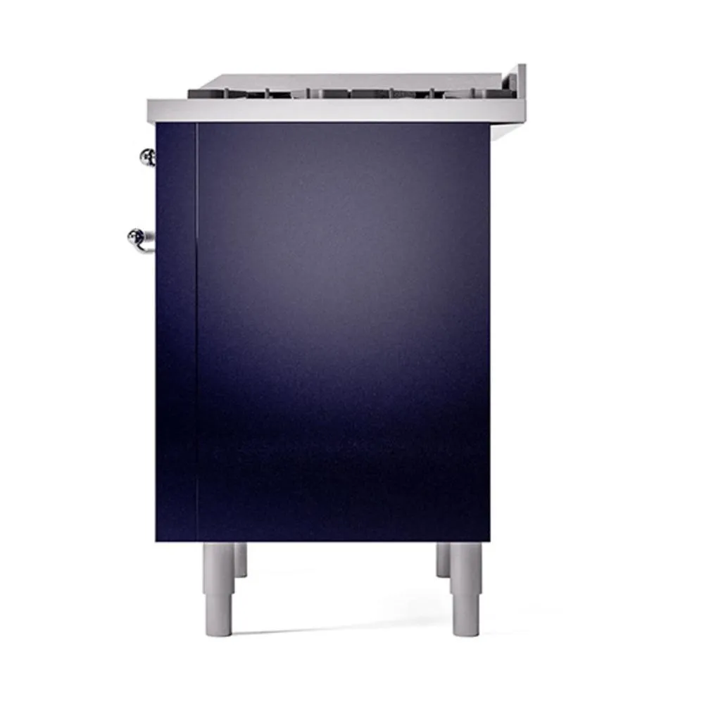 Ilve UN36FQNMPMBCLP Ilve Un36Fqnmpmbclp Nostalgie Ii Noblesse 36" Dual Fuel Range (Liquid Propane, Solid Door, Midnight Blue, Chrome)