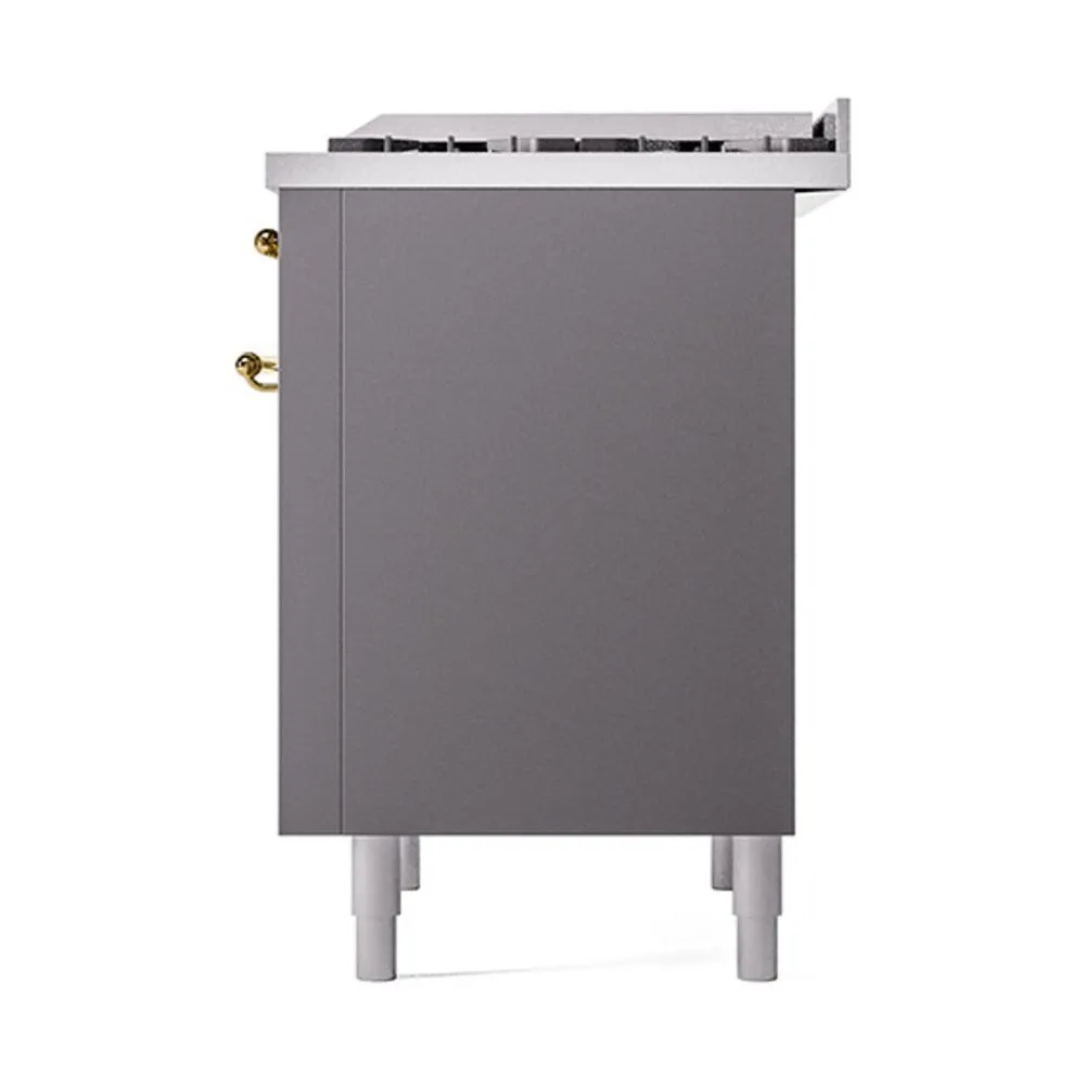 Ilve UN36FQNMPMGCLP Ilve Un36Fqnmpmgclp Nostalgie Ii Noblesse 36" Dual Fuel Range (Liquid Propane, Solid Door, Graphite Matte, Chrome)