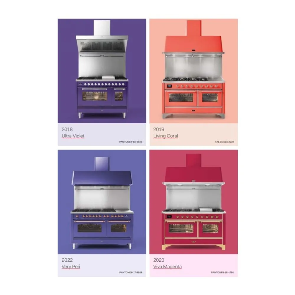 Ilve UN36FQNMPRAG Ilve Un36Fqnmprag Nostalgie Ii Noblesse 36" Dual Fuel Range (Natural Gas, Solid Door, Ral, Brass)