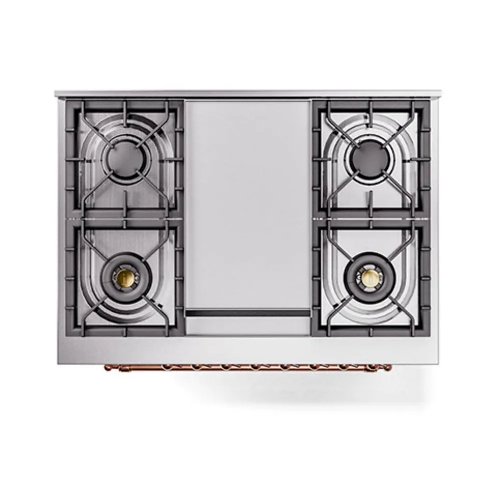 Ilve UN36FQNMPRAP Ilve Un36Fqnmprap Nostalgie Ii Noblesse 36" Dual Fuel Range (Natural Gas, Solid Door, Ral, Copper)