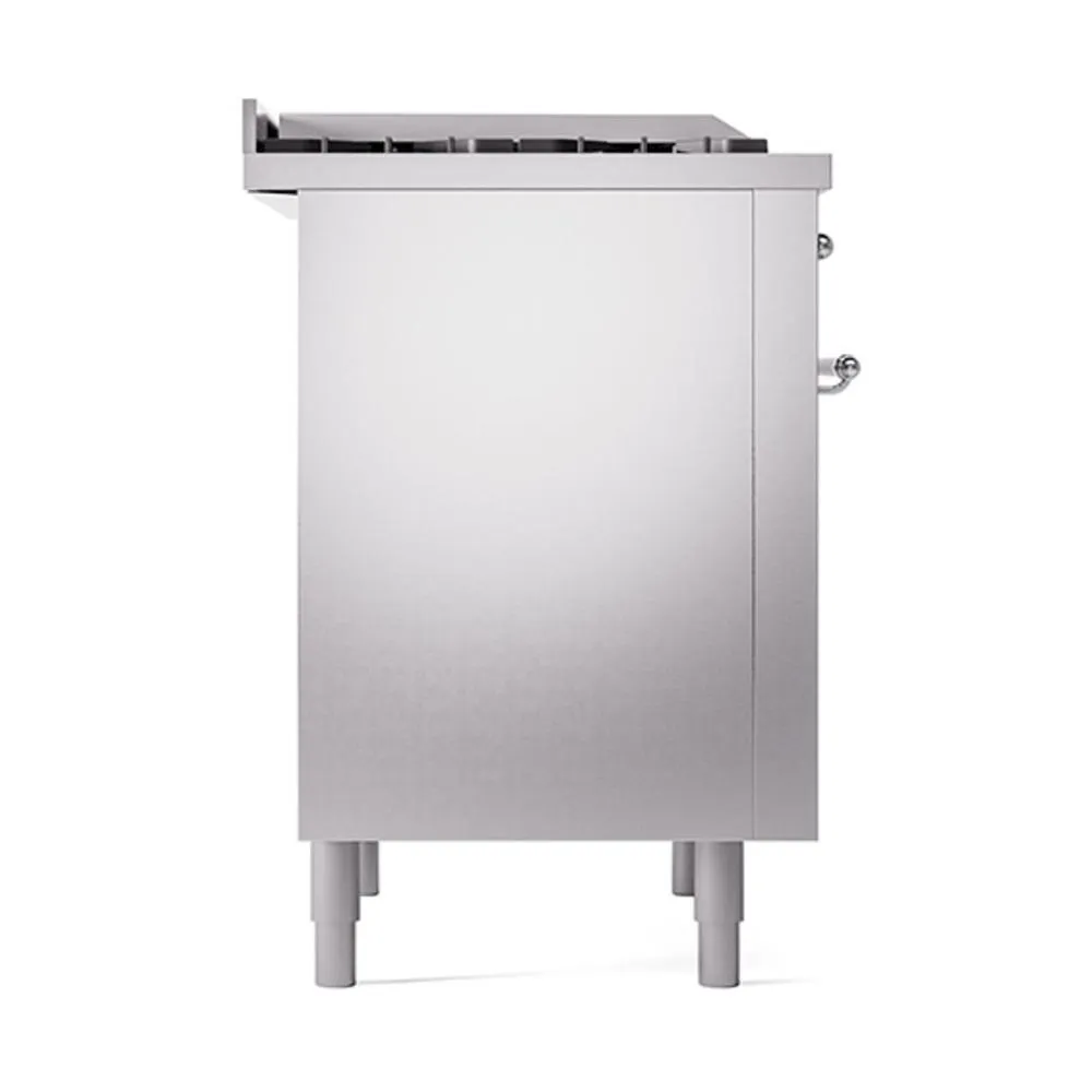 Ilve UN36FQNMPSSC Ilve Un36Fqnmpssc Nostalgie Ii Noblesse 36" Dual Fuel Range (Natural Gas, Solid Door, Stainless Steel, Chrome)