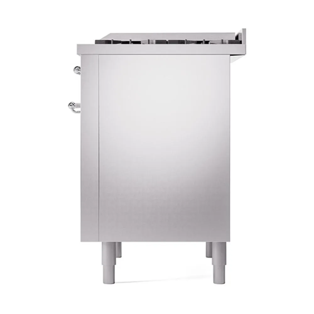 Ilve UN36FQNMPSSC Ilve Un36Fqnmpssc Nostalgie Ii Noblesse 36" Dual Fuel Range (Natural Gas, Solid Door, Stainless Steel, Chrome)
