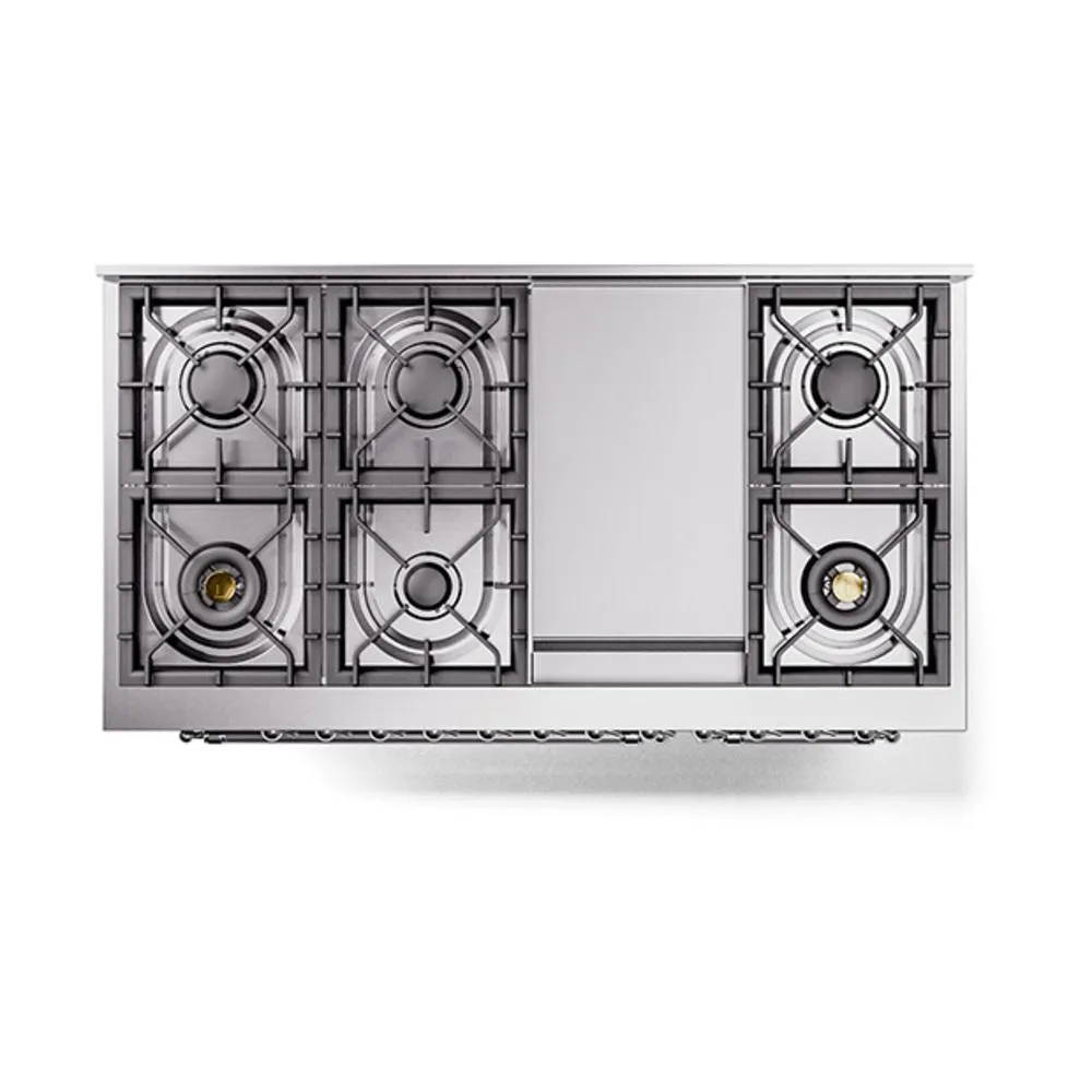 Ilve UN48FQNMPMGCLP Ilve Un48Fqnmpmgclp Nostalgie Ii Noblesse 48" Dual Fuel Range (8 Sealed Burners   Griddle, Liquid Propane, Solid Door, Graphite Matte, Chrome)