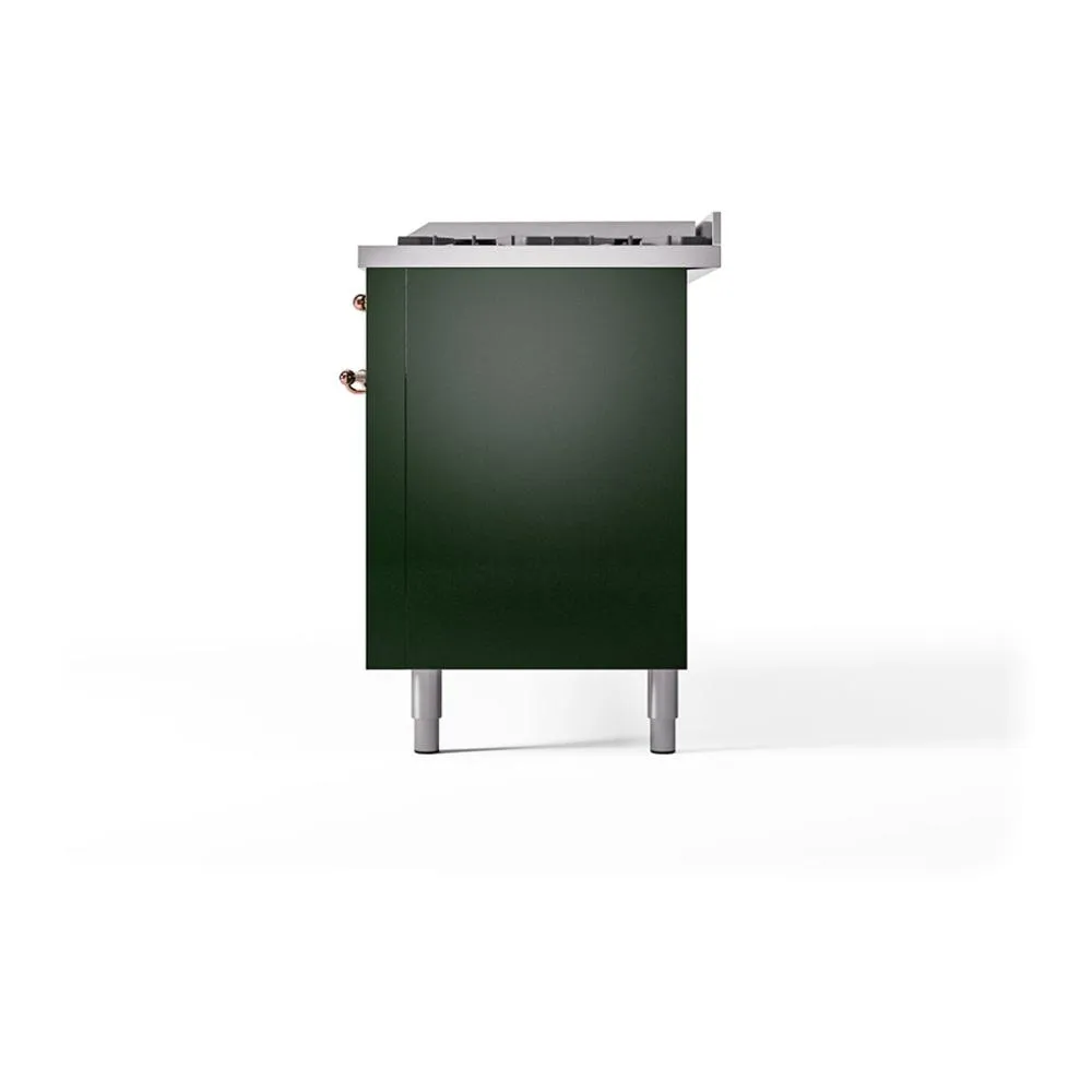 Ilve UN60FQNMPEGP Ilve Un60Fqnmpegp Nostalgie Ii Noblesse 60" Dual Fuel Range (9 Sealed Burners   Griddle, Natural Gas, Solid Door, Emerald Green, Copper)