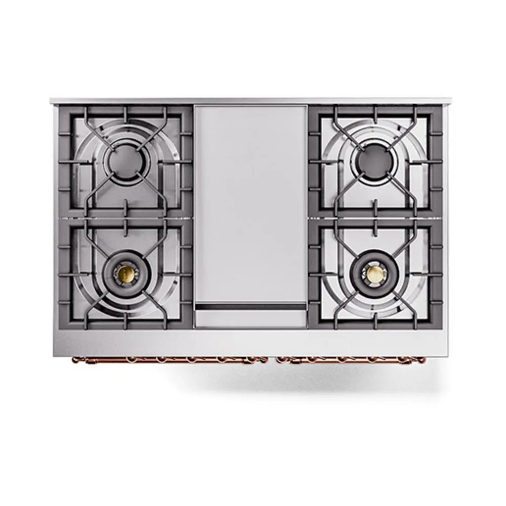 Ilve UND40FQNMPMGP Ilve Und40Fqnmpmgp Nostalgie Ii Noblesse 40" Dual Fuel Range (Natural Gas, Solid Door, Graphite Matte, Copper)