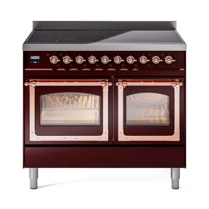 Ilve UNDI406NMPBUP Ilve Undi406Nmpbup Nostalgie Ii Noblesse 40" Induction Range (Triple Glass Door, Burgundy, Copper)