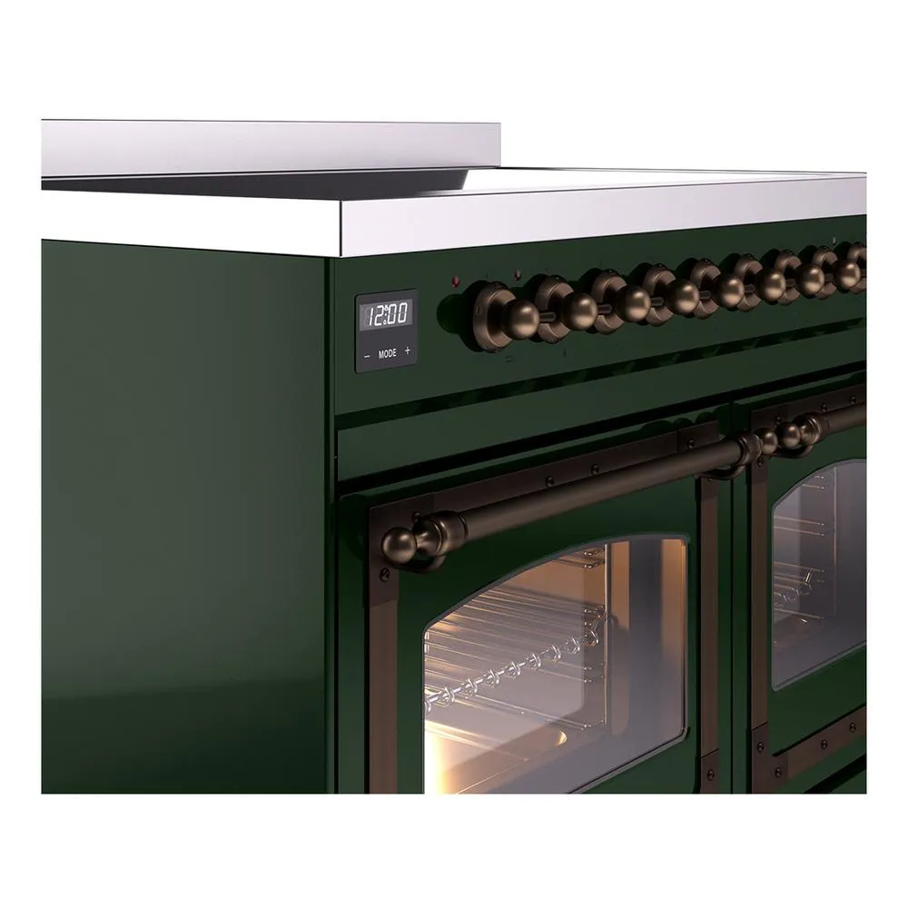 Ilve UNDI406NMPEGB Ilve Undi406Nmpegb Nostalgie Ii Noblesse 40" Induction Range (Triple Glass Door, Emerald Green, Burnished)