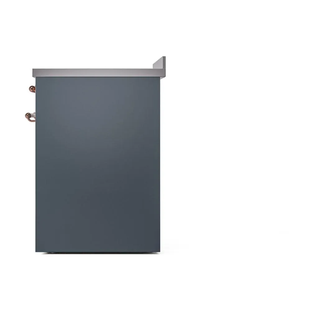 Ilve UNI304QNMPBGP Ilve Uni304Qnmpbgp Nostalgie Ii Noblesse 30" Induction Range (Solid Door, Blue Grey, Copper)
