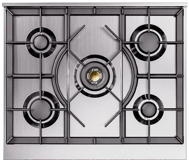 Ilve UP30NMPAWP Nostalgie Ii 30 Inch Dual Fuel Natural Gas Freestanding Range In Antique White With Copper Trim