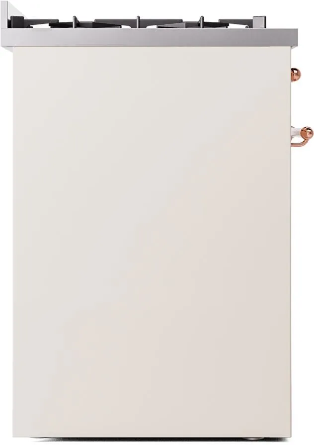 Ilve UP30NMPAWP Nostalgie Ii 30 Inch Dual Fuel Natural Gas Freestanding Range In Antique White With Copper Trim