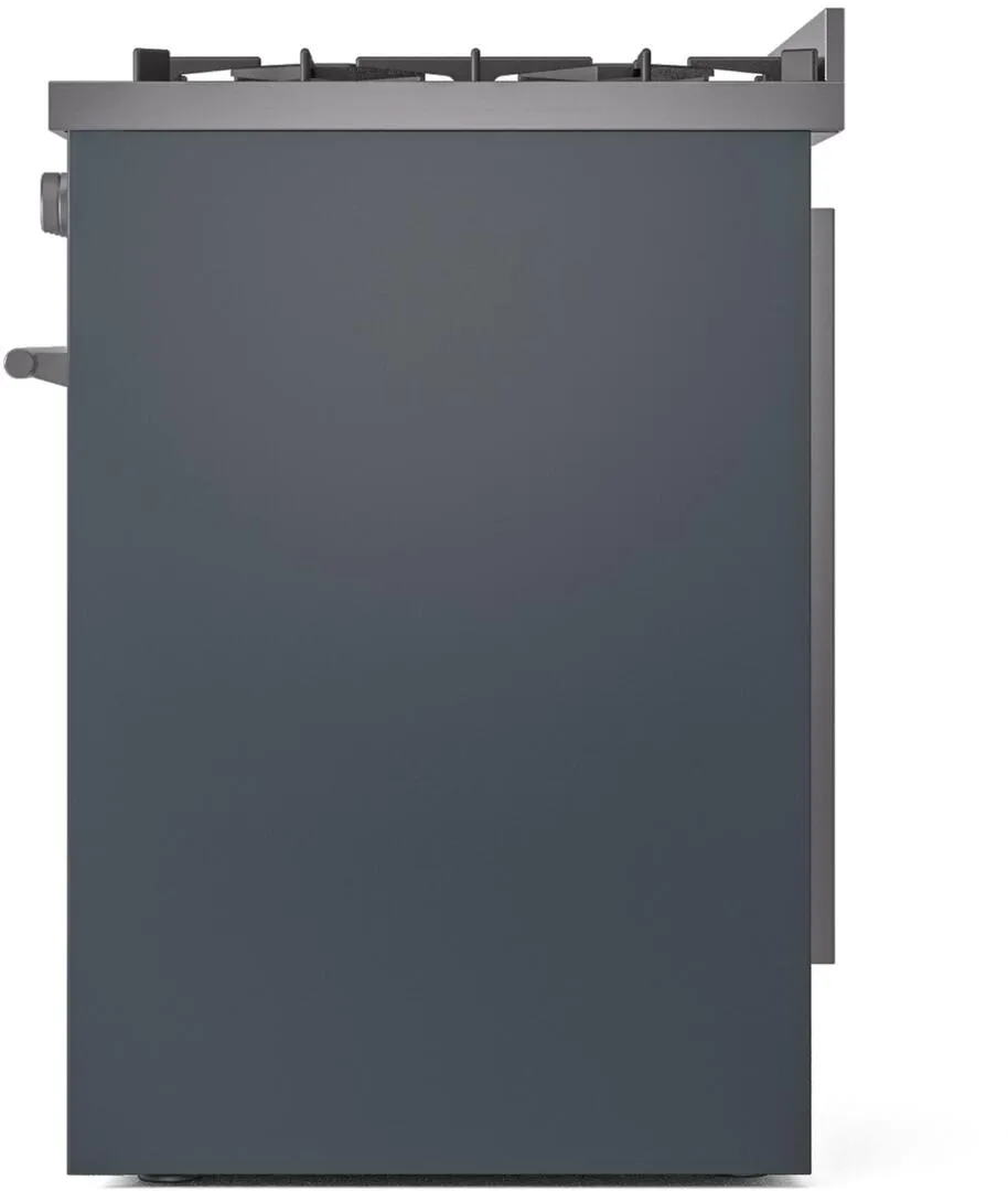 Ilve UP30WMPBG Professional Plus Ii 30 Inch Dual Fuel Natural Gas Freestanding Range In Blue Grey With Trim