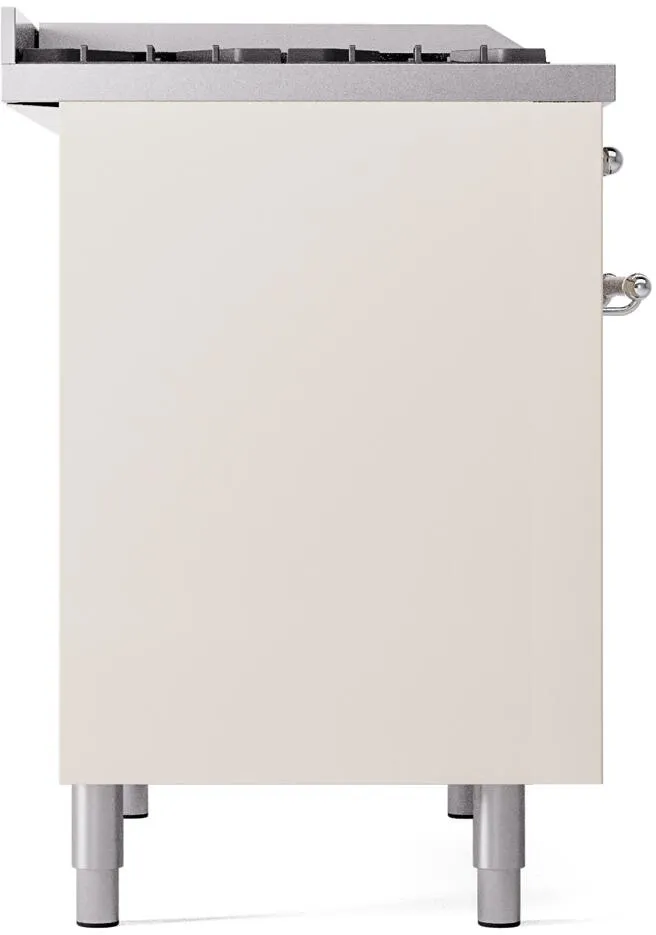 Ilve UPD40FNMPAWCLP Nostalgie Ii 40 Inch Dual Fuel Liquid Propane Freestanding Range In Antique White With Chrome Trim