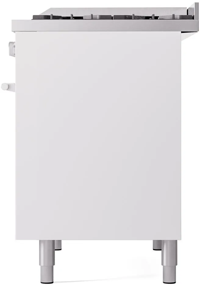 Ilve UPD40FWMPWH Professional Plus Ii 40 Inch Dual Fuel Natural Gas Freestanding Range In White With Trim