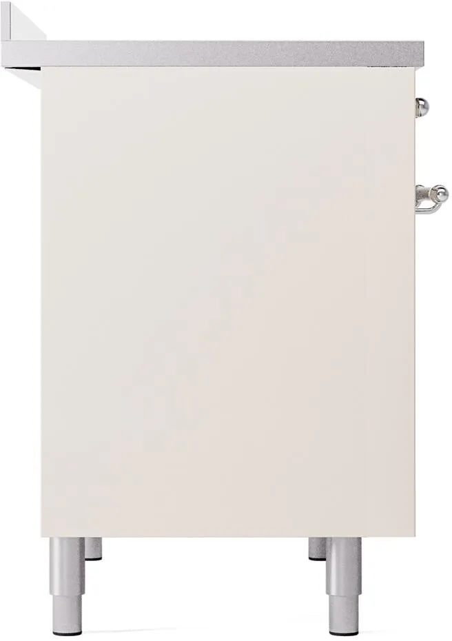 Ilve UPDI406NMPAWC Nostalgie Ii 40 Inch Electric Freestanding Range In Antique White With Chrome Trim