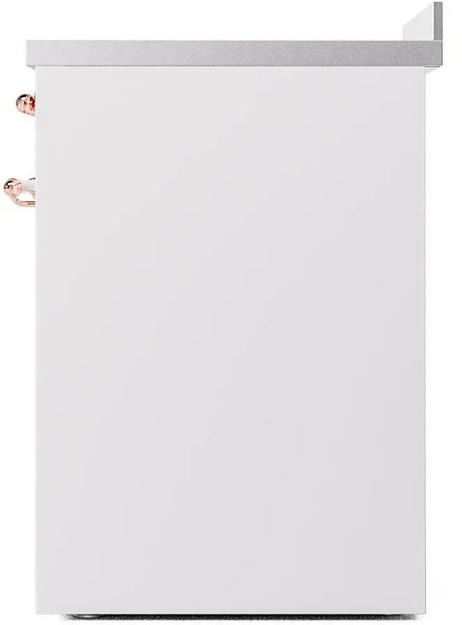 Ilve UPI304NMPWHP Nostalgie Ii 30 Inch Electric Freestanding Range In White With Copper Trim