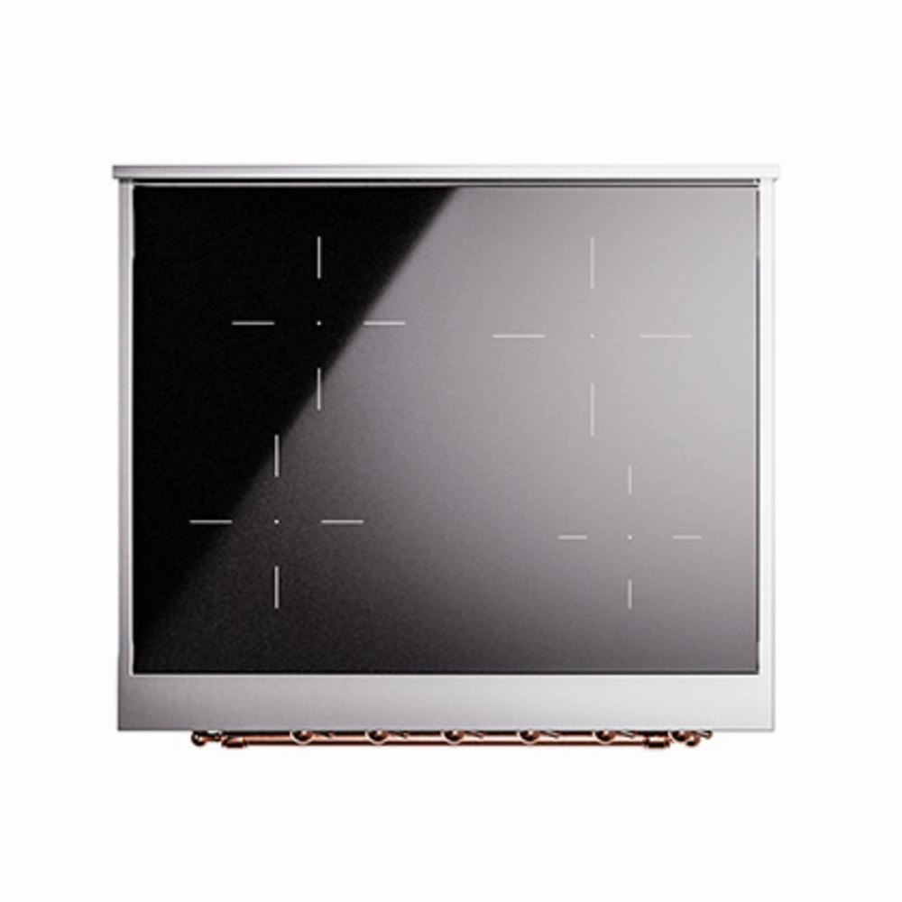 Ilve UNI304QNMPBKP Ilve Uni304Qnmpbkp Nostalgie Ii Noblesse 30" Induction Range (Solid Door, Glossy Black, Copper)