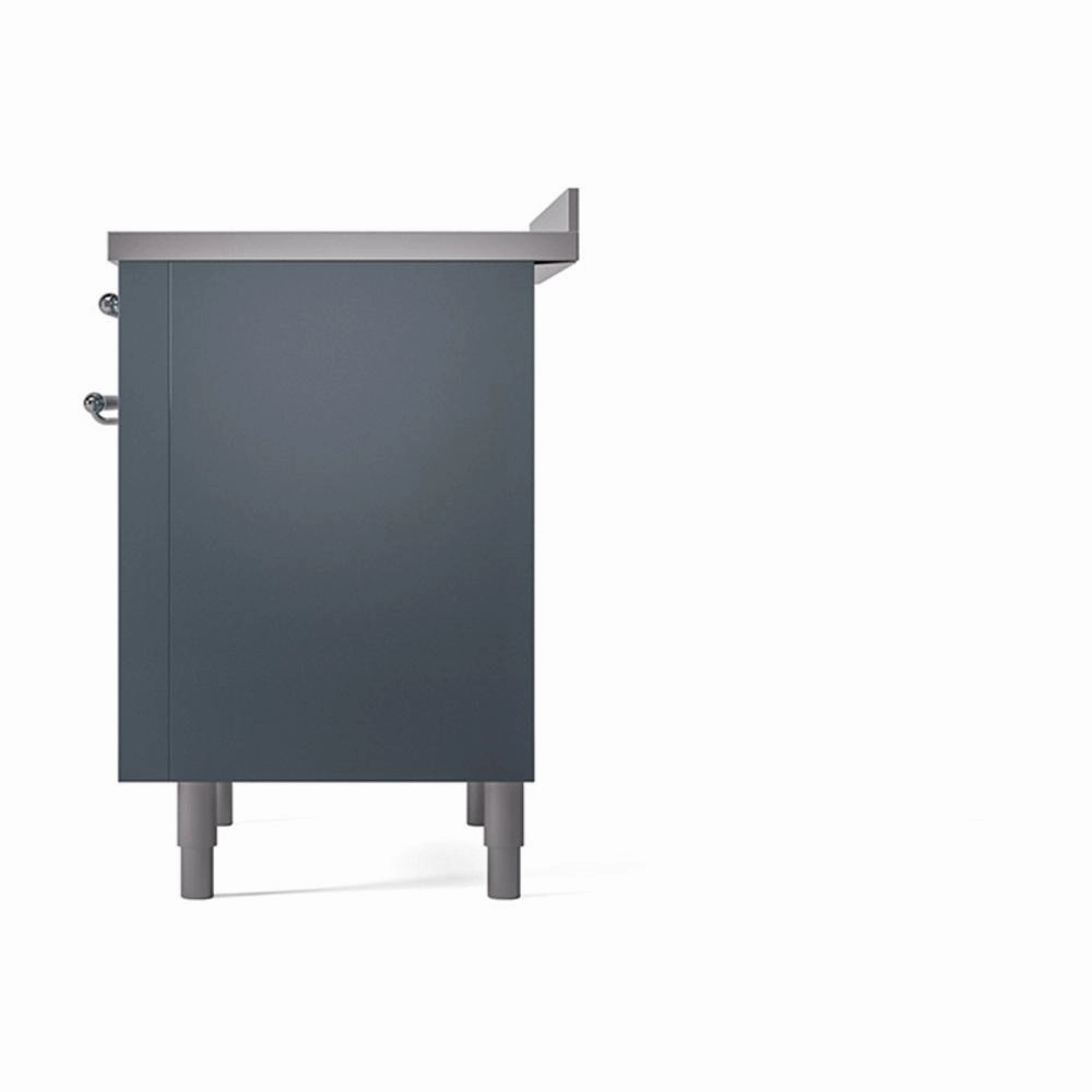 Ilve UNI366QNMPBGC Ilve Uni366Qnmpbgc Nostalgie Ii Noblesse 36" Induction Range (Solid Door, Blue Grey, Chrome)