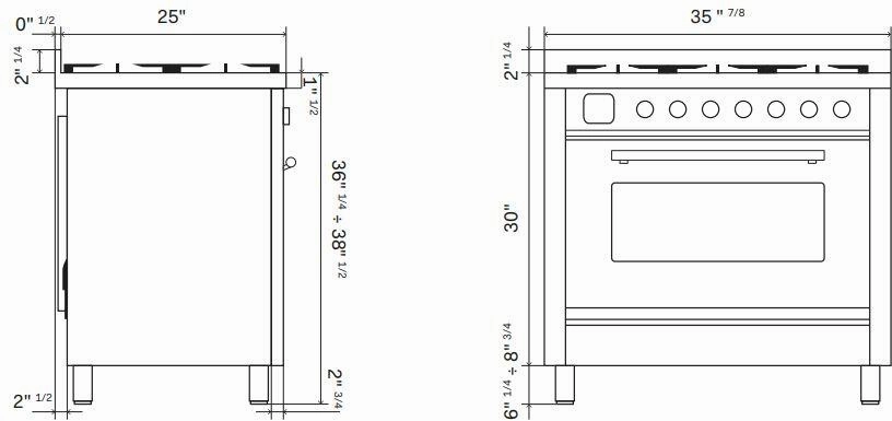 Ilve UP36FNMPBGG Nostalgie Ii 36 Inch Dual Fuel Natural Gas Freestanding Range In Blue Grey With Brass Trim